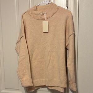 Oversized la miel Cream Turtleneck Sweater